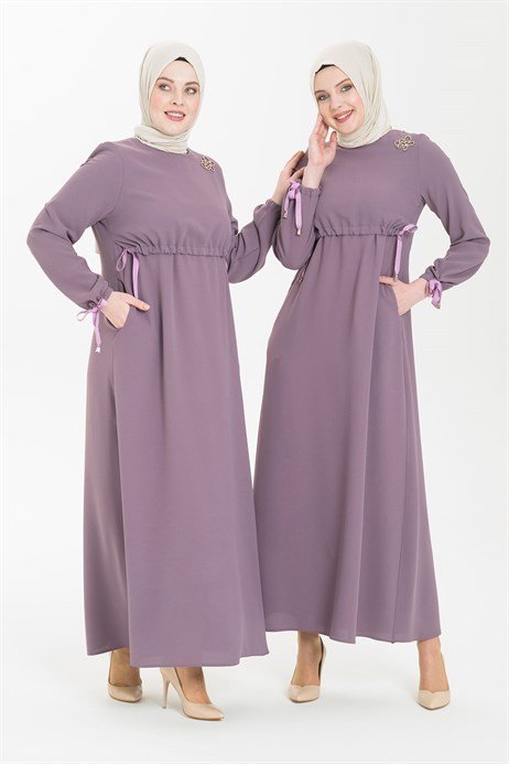 Lilac Sporty Hijab Dress with Pencil Skirt 5246