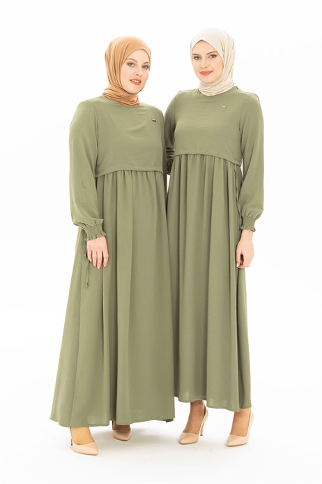 Beyza-Bolero Detaylı Mint Yeşil Tesettür Elbise 5227