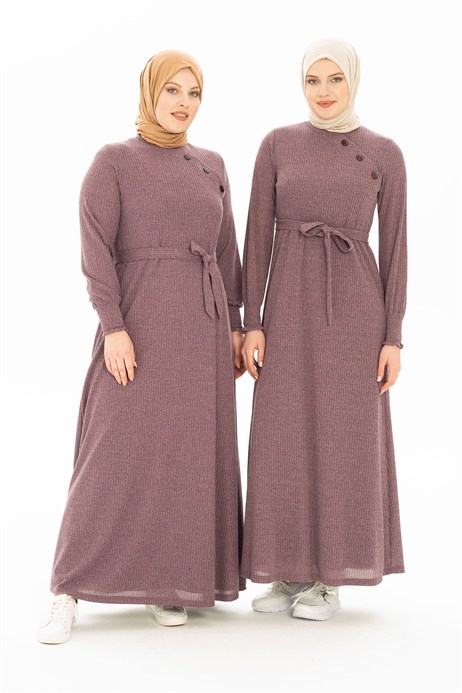 Corded, Knit Tricot Lilac Winter Hijab Dress 5223