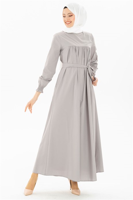 Beyza-Corso Grey Modest Dress 3M629