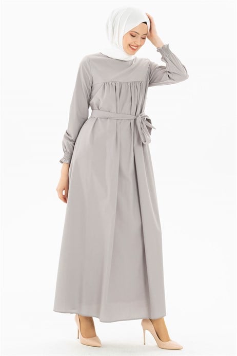 Beyza-Corso Grey Modest Dress 3M629